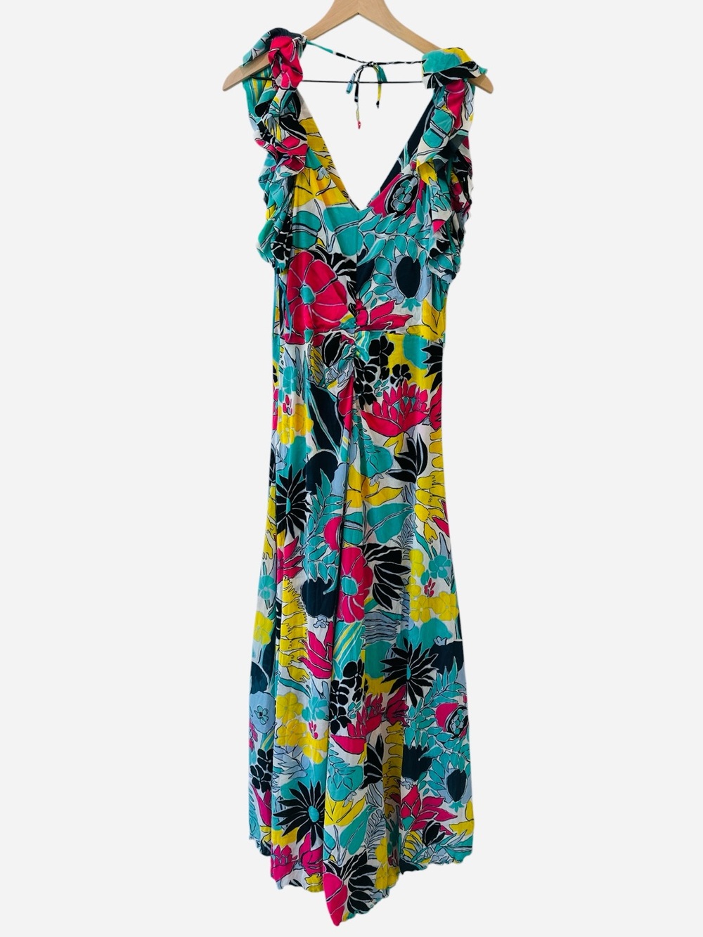 Diane Von Furstenberg Sean Floral Mesh Ruffle Maxi Dress - Picture 8 of 10